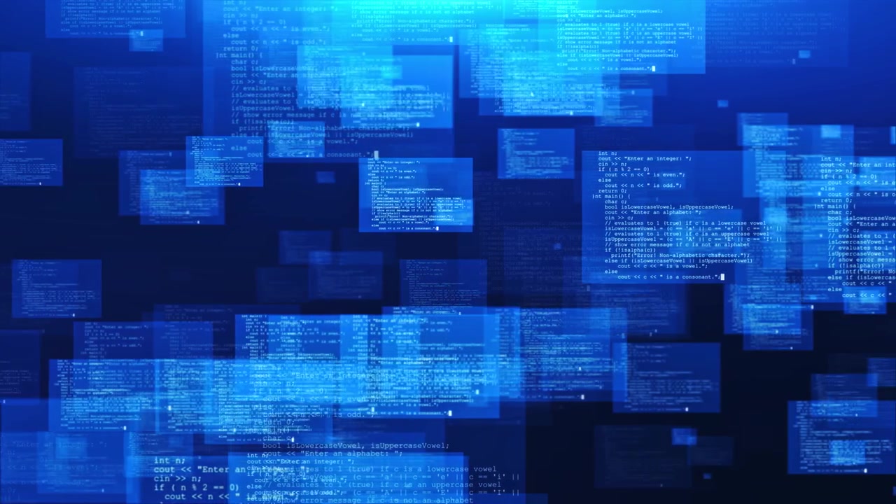4k digital binary programming code running over computer screen terminal hacking hackers on the