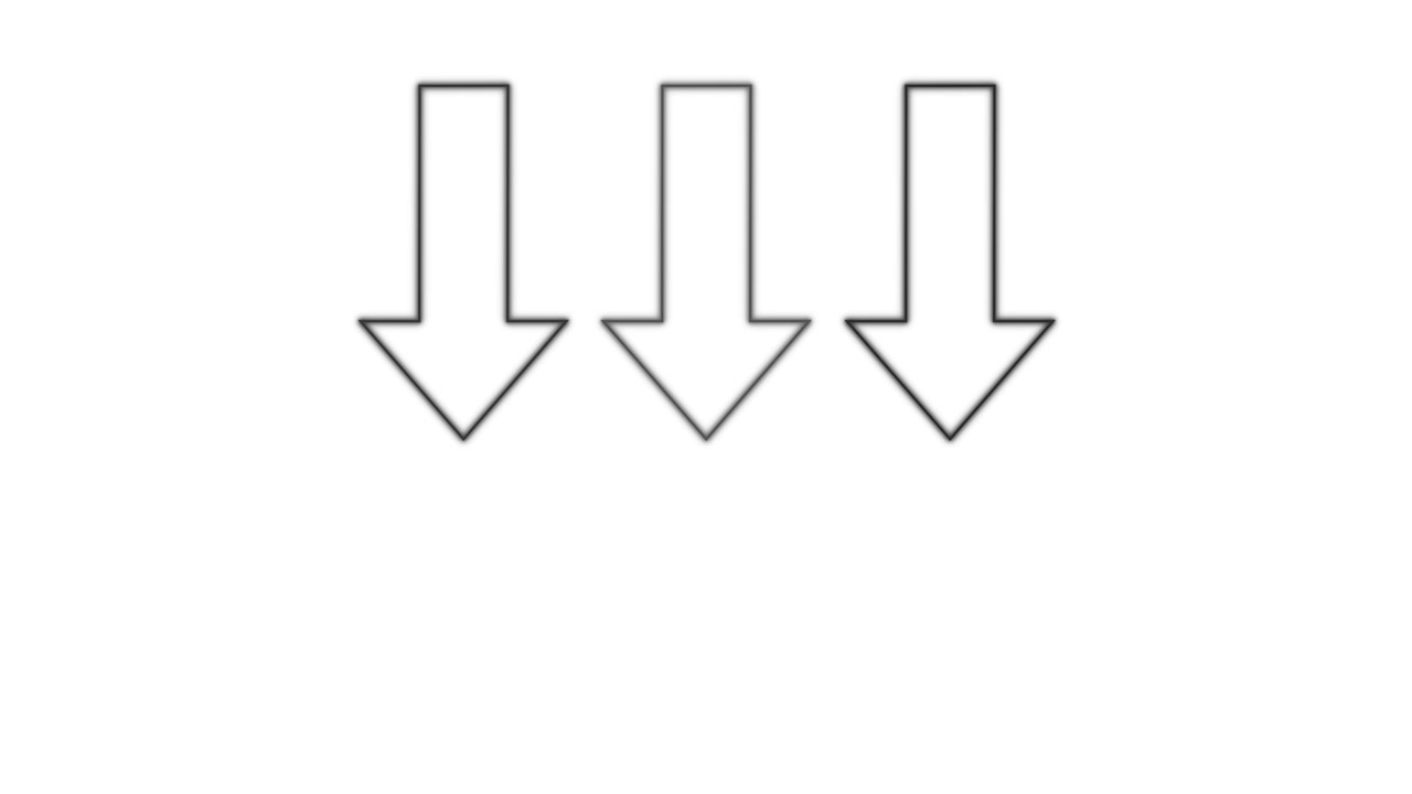 Three outlined black arrows smoothly descend in unison, centered on a clean white background