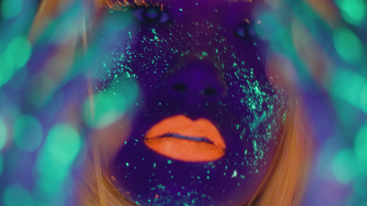 Neon Face Art Portrait