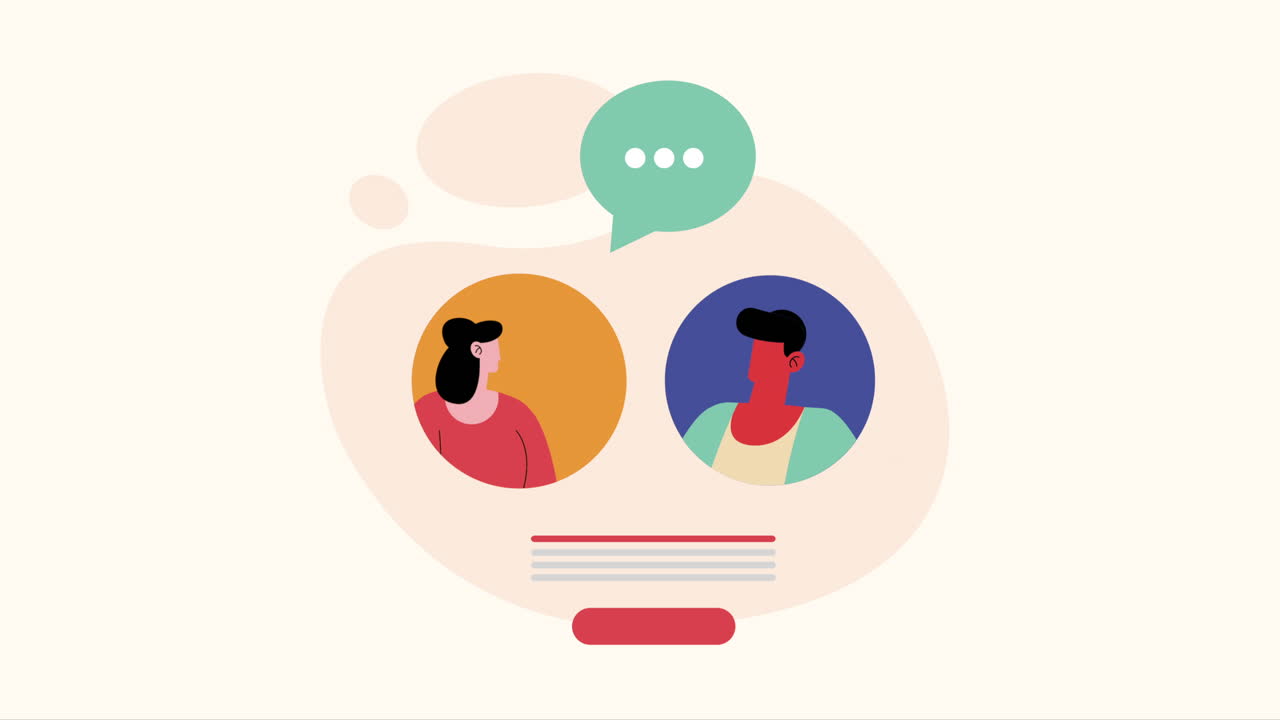 젊은 커플이 말하는 캐릭터 애니메이션