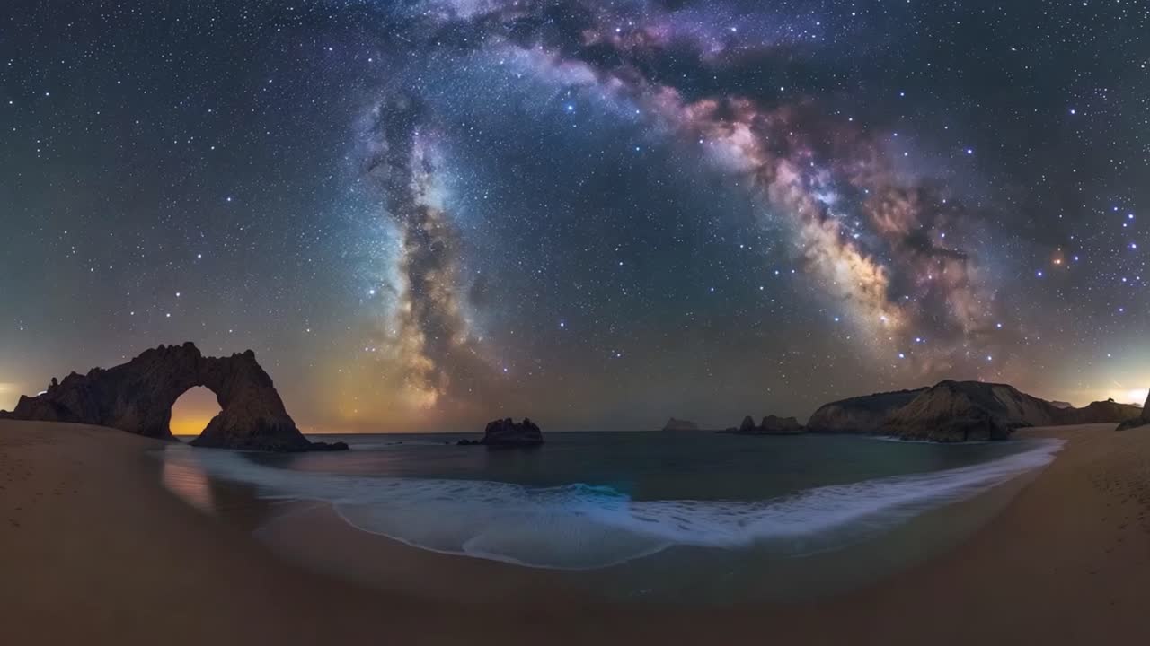 Night sky landscape at the beach