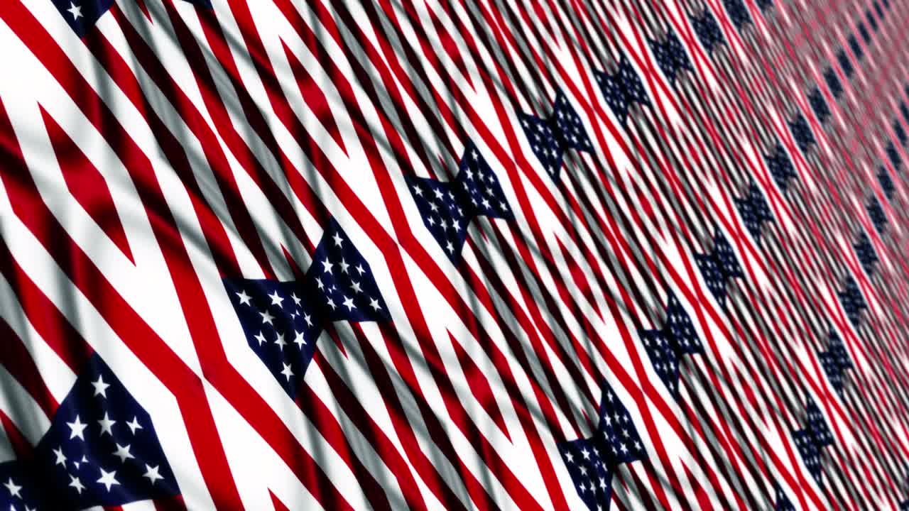 fondo abstracto estrella de tira 3d en movimiento de patrón rojo blanco. 4k 3d hermoso patrón de luz, moderna tecnología cibernética para la introducción, título, vj dj bucle, transición.