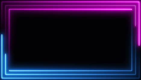 blue purple pink neon frame light line running loop square black overlay, place it over your footage in add or screen mode or use as background.