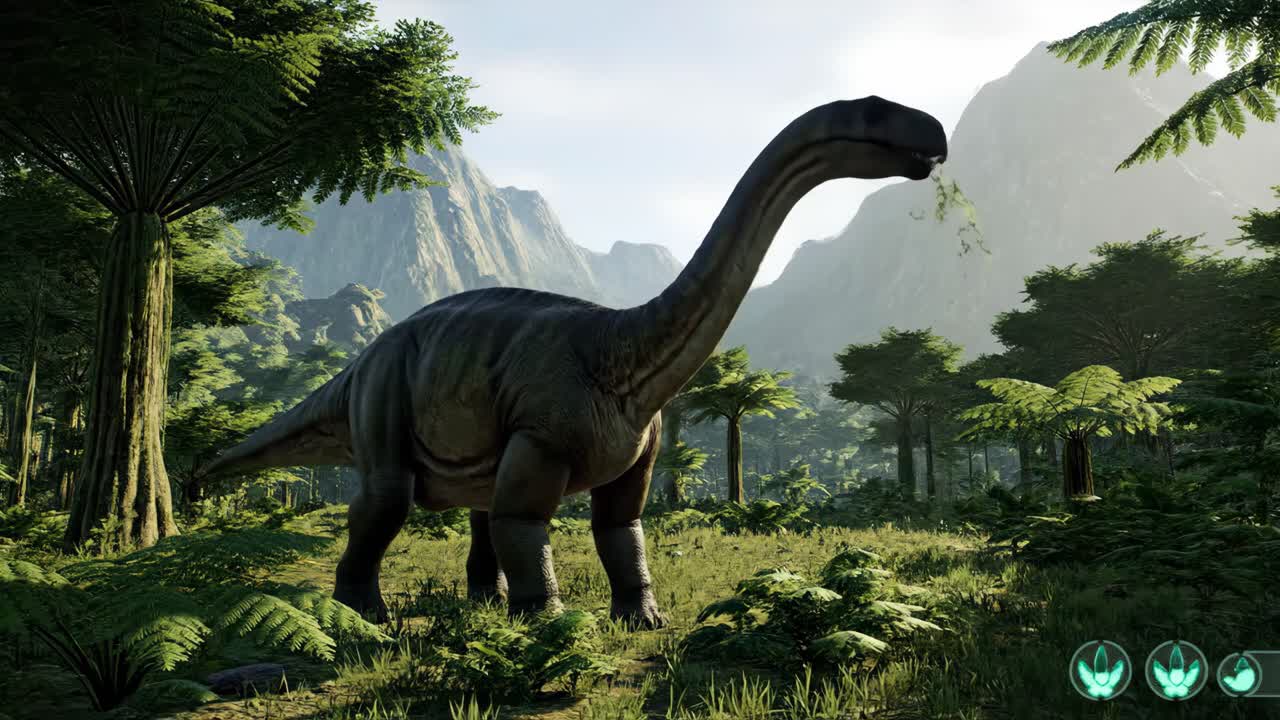 Dinosaur in a Lush Forest Landscape