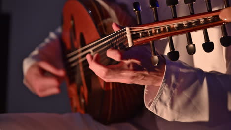 the oud, a staple of arabic music, is played here by an arab musician with deep cultural roots