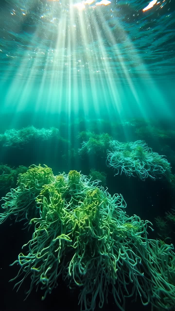 Sunlit Underwater Scene with Vibrant Marine Life