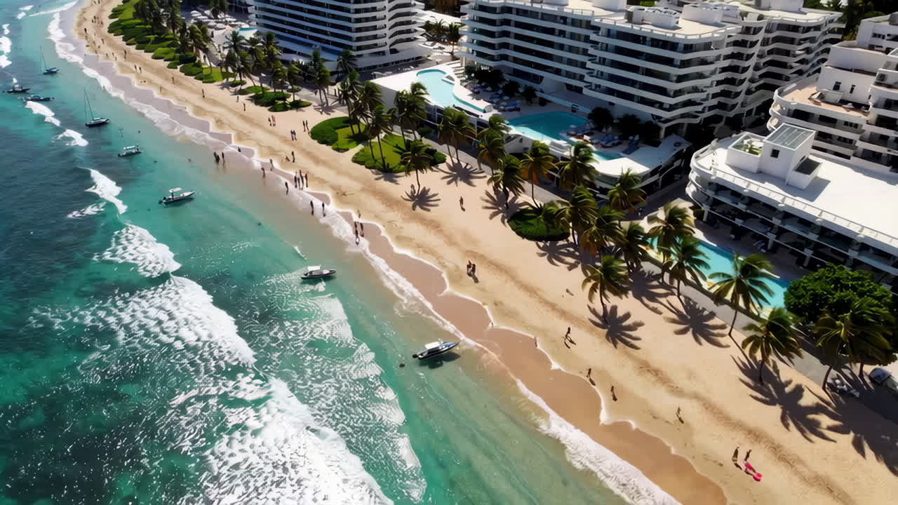 Tropical Beach Resort with Tourists