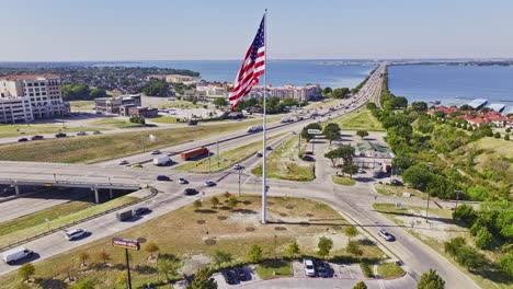 American-flag-in-Rockwall,-Texas