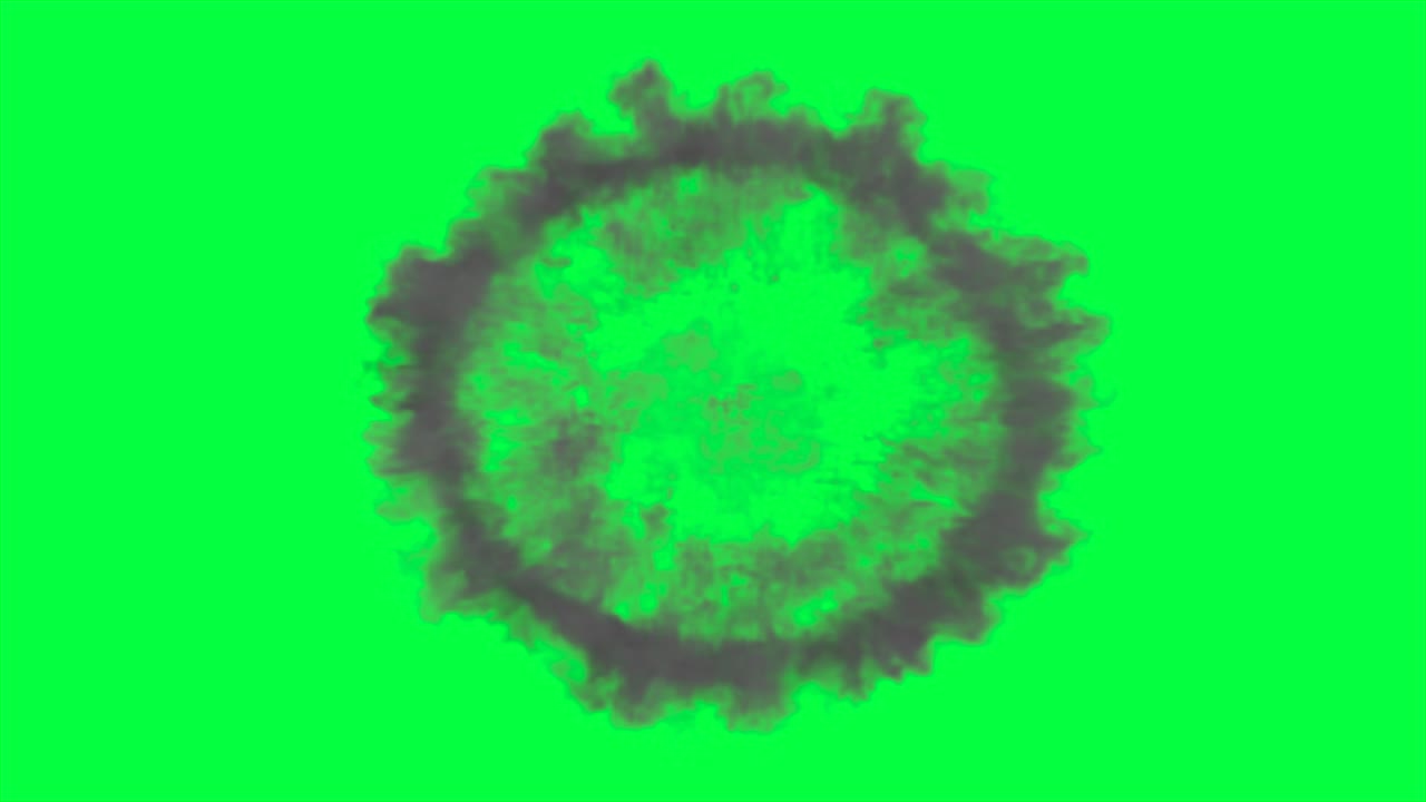 Circular Smoke Explosion Effect on Green Screen