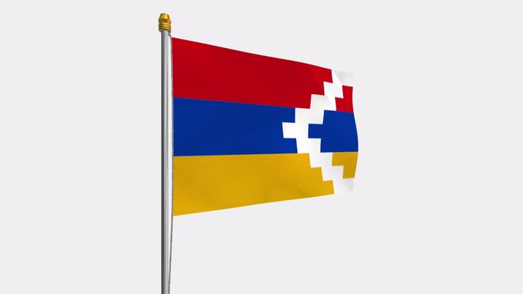 Un video in loop con canale Alpha della bandiera dell'Artsakh e sfondo trasparente