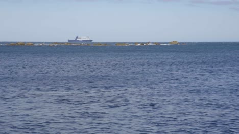 a bluebridge ferry entering the cook straight outside wellington, new zealand