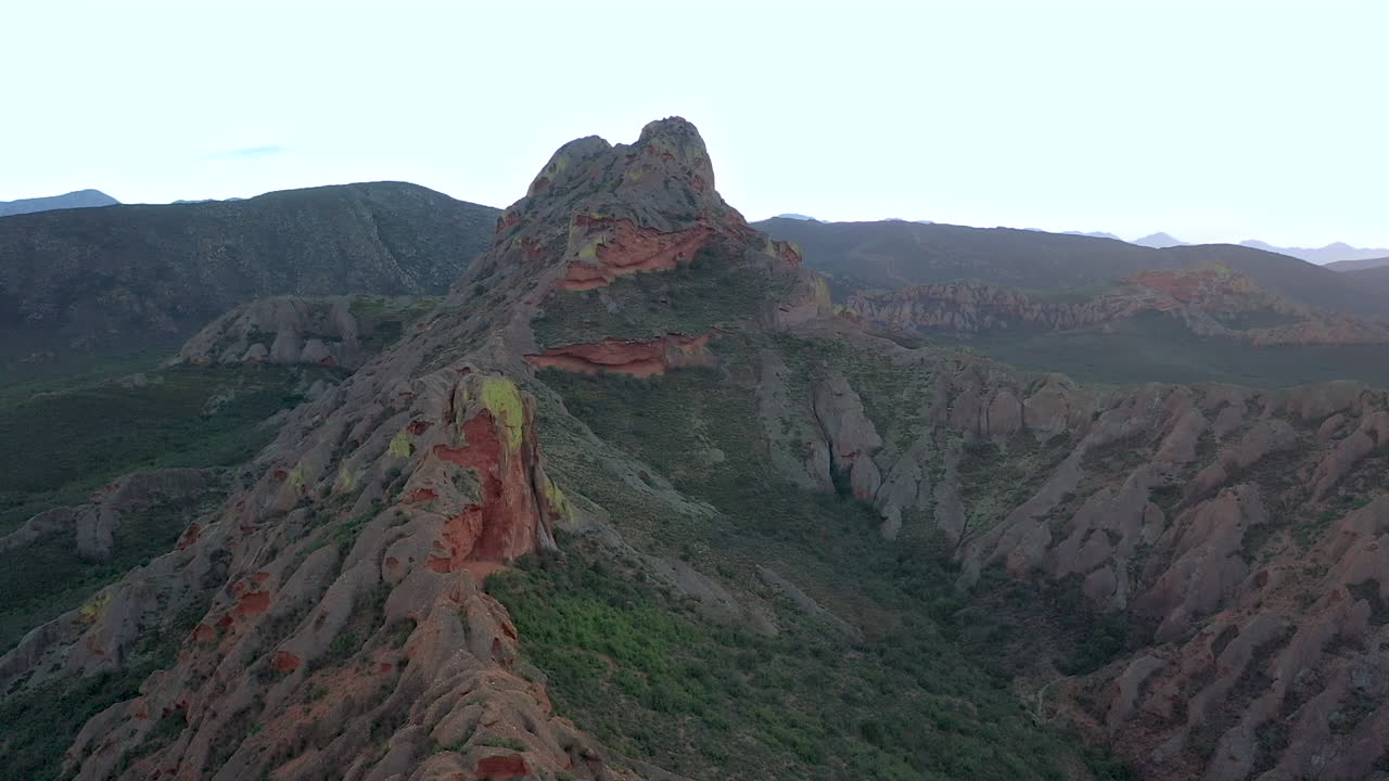 Morning Mountain Drone shot circle from right to left in slow motion