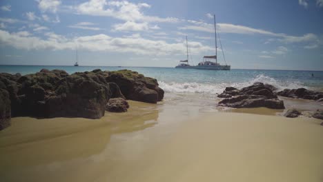 slow motion (120fps) video of the beach at morro jable on the island of fuerteventura in the canary islands, spain