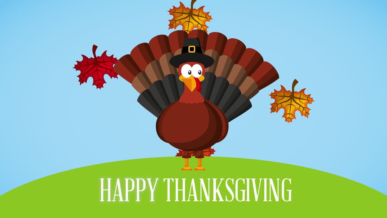 칠면조와 함께 행복한 추수감사절 축하