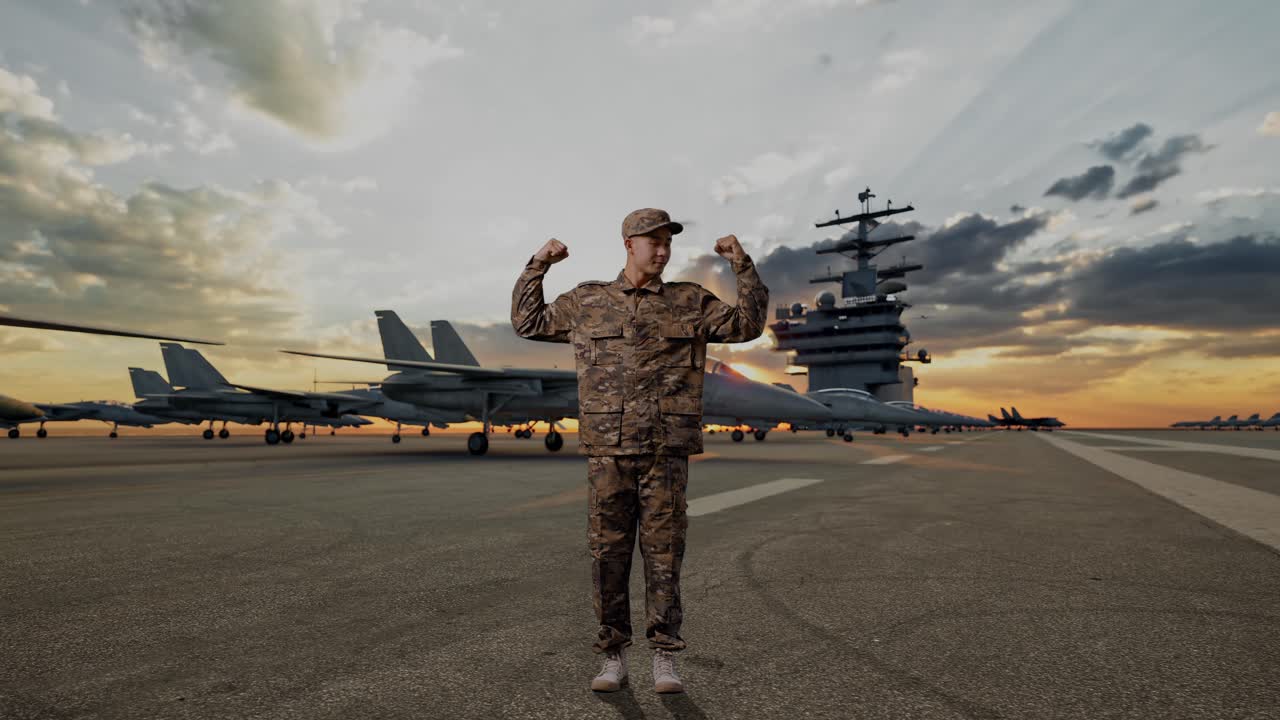 Proud Sailor on Aircraft Carrier