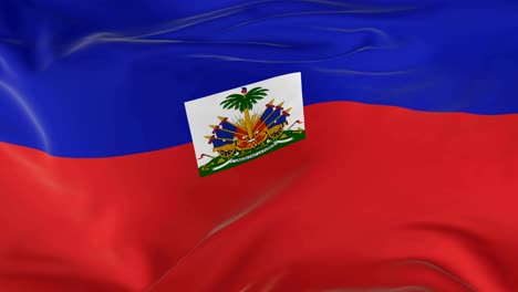 agitando una bandera en bucle como fondo haiti