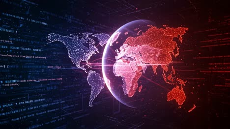 exploring global connectivity and technology in a data-driven world with digital maps of continents and regions