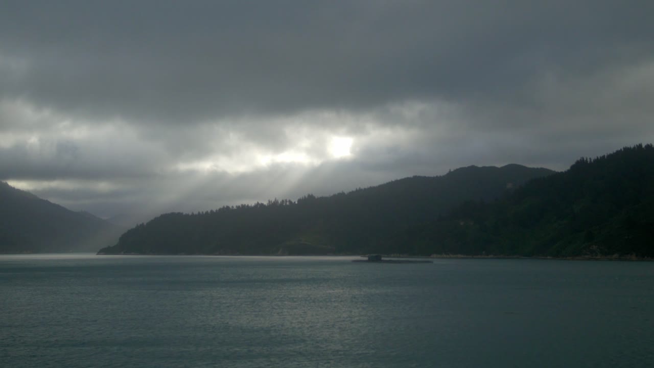 Malborough, New Zealand - The Peaceful Scenery Of A Calm Sea During Twilight - Wide Shot