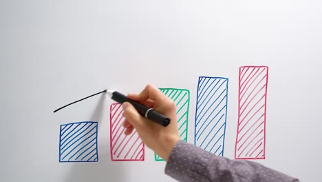 la mano dibuja un gráfico de flecha de crecimiento financiero.