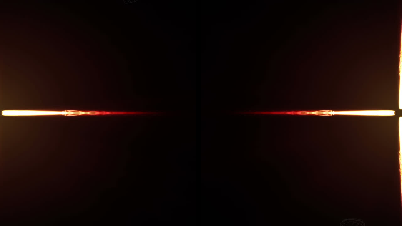 Animation of orange glowing pattern and spots on black background