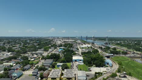 aerial view of marigny near an abandoned military facility in new orleans, louisiana