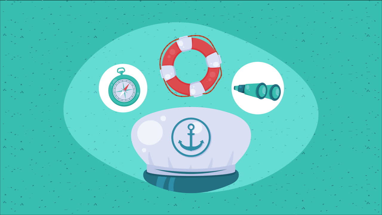 선원 모자 액세서리 항해 애니메이션