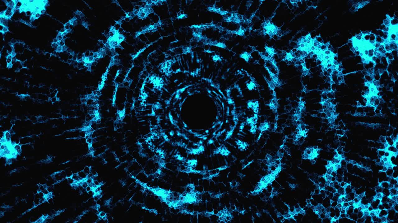 túnel de energía abstracto en el espacio. túnel de campos de fuerza de energía en el espacio exterior. flujos de energía de vórtice