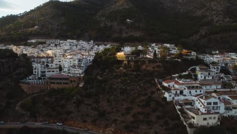 white buildings of mijas township in spain, andalusia, aerial view