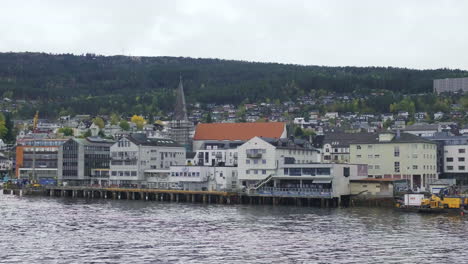 molde harbour with view of molde cathedral in more og romsdal county in norway