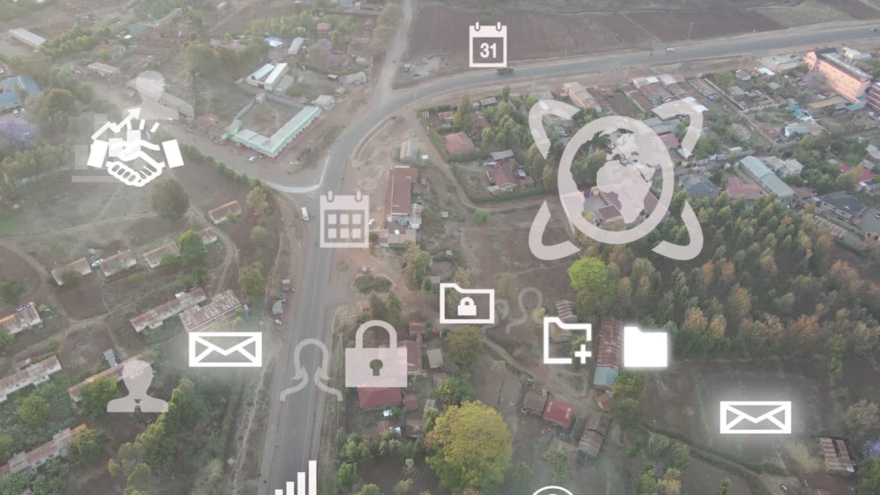 vista de paisaje de la ciudad-drone