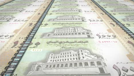 banknotes of one thousand yemeni riyals of yemen, cash money, loop