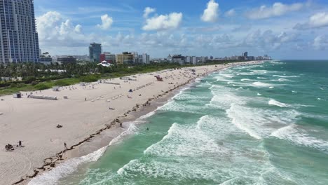 south beach shoreline with white sand stretching along the atlantic ocean