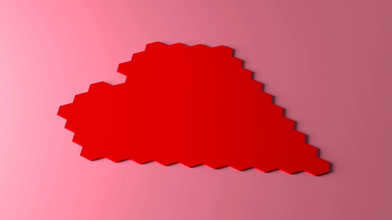 은  모양의 초고화질 애니메이션 영상, 심장 모양의 심장 박동, 초당 30 프레임