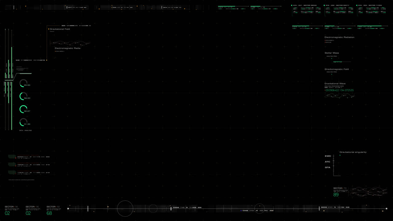Futuristic motion graphic user interface head up display screen template, digital data telemetry information display with alpha channel for graphic overlay