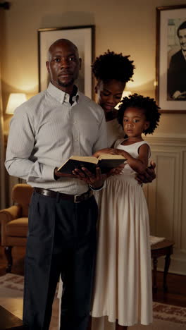 a family reading the bible together