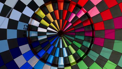 inside a colorful hot air balloon