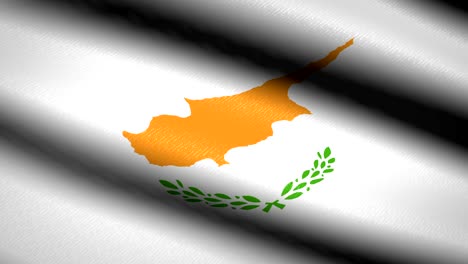 cyprus flag waving textile textured background. seamless loop animation. full screen. slow motion. 4k video