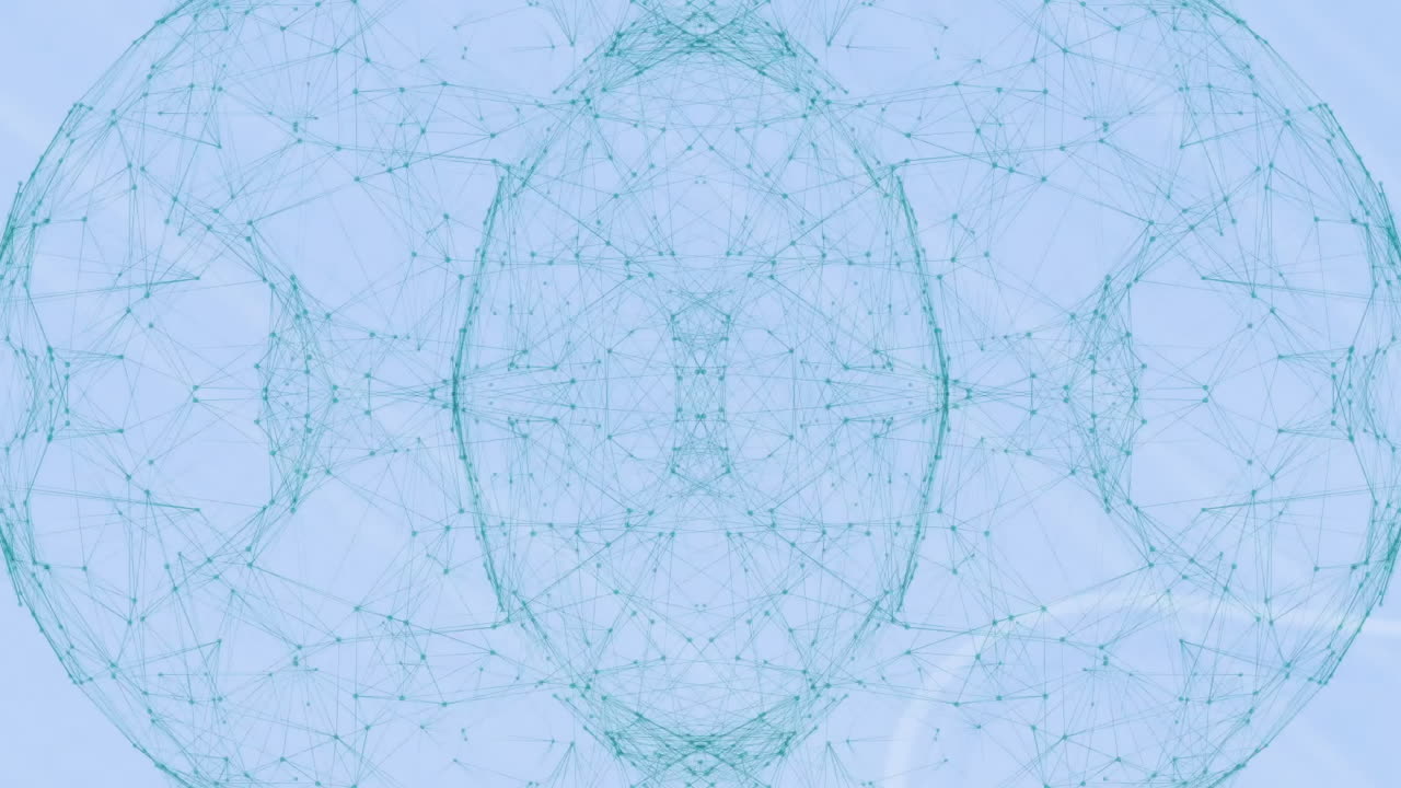 연결 및 빛의 배경 위의 지구의 애니메이션