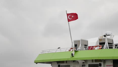turkish flag on a ferry
