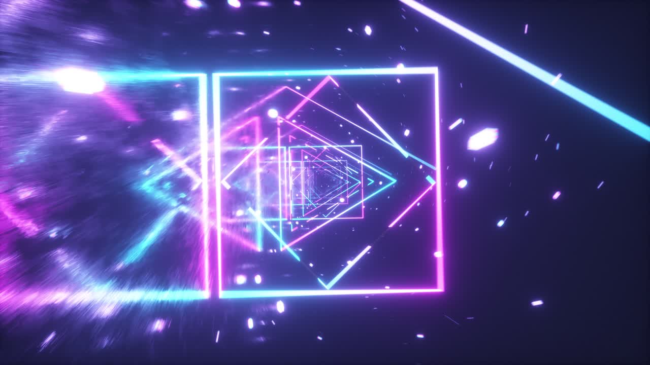 네온 삼각형 터널