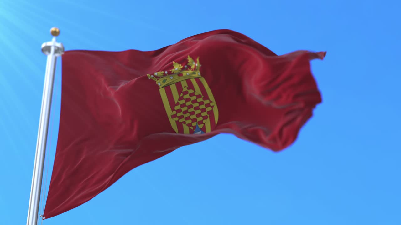 bandera de la provincia española de tarragona en cataluña, españa - bucle