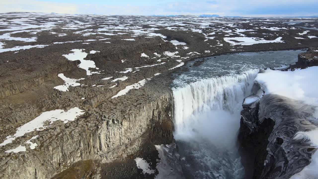 islandia cascada dettifoss aéreo drone