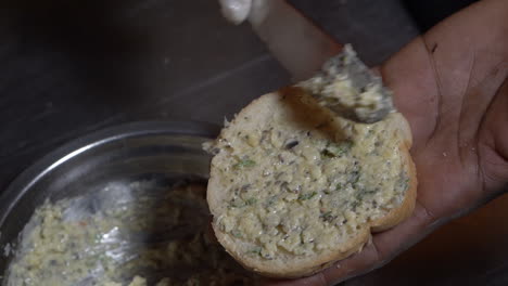 mixeture sprade in brade for cheese brade bruschetta
