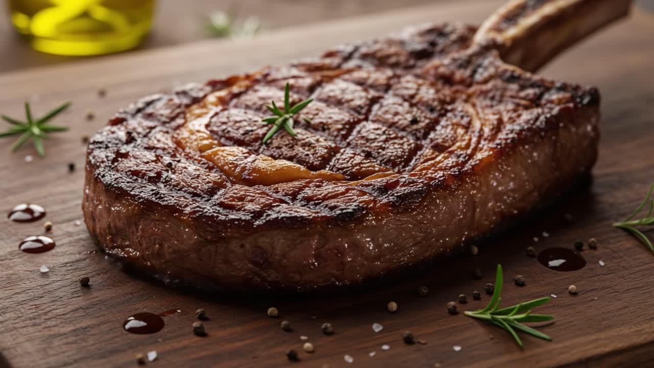 steak,ribeye,grilled,meat,barbecue,cooking,food,gourmet,dinner,delicious,savor,recipe,herbs,seasoning,presentation,texture,flavor,sear,wooden,cutting,board,premium,appetizer,savory,meal,entree,plate,carving,cuisine,sizzle,medium,juicy,dining,grill,aroma,tender,beef,cut,roast,sauce,indulgence