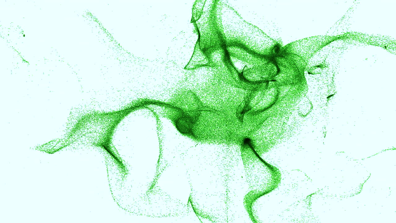 flujo de partículas verdes abstractas