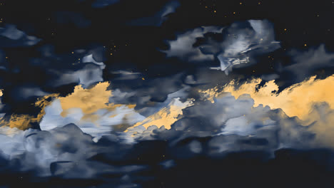 aesthetic blue clouds animated overlay, transparent 4k video, alpha channel, prores 4444