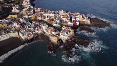 aerial view of punta brava, coastal neighborhood of puerto de la cruz, tenerife, canary islands, spain