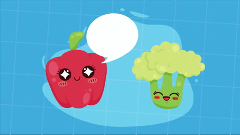 brócoli y pimienta verduras personajes que hablan animación