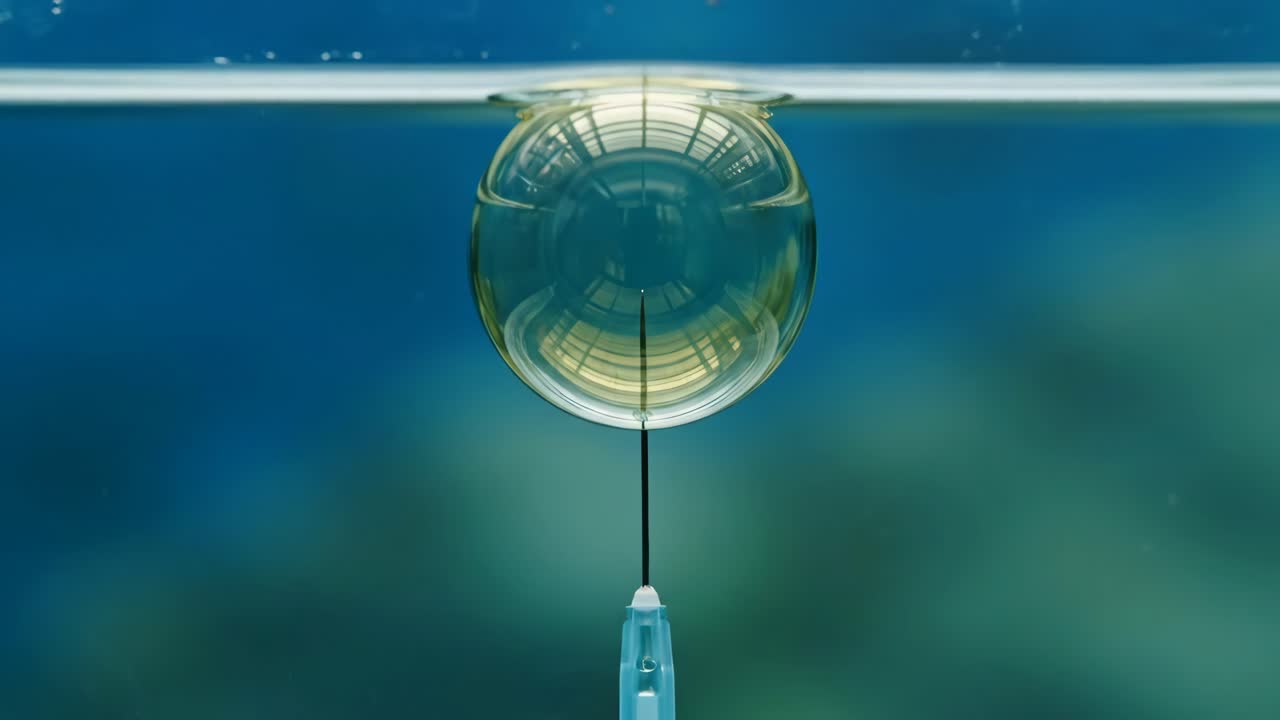Syringe Underwater Bubbles