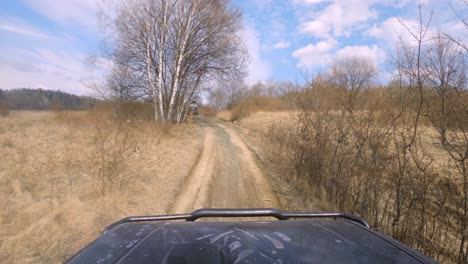 off-road 4x4 vehicles driving on gravel dust roads - gopro 4k view